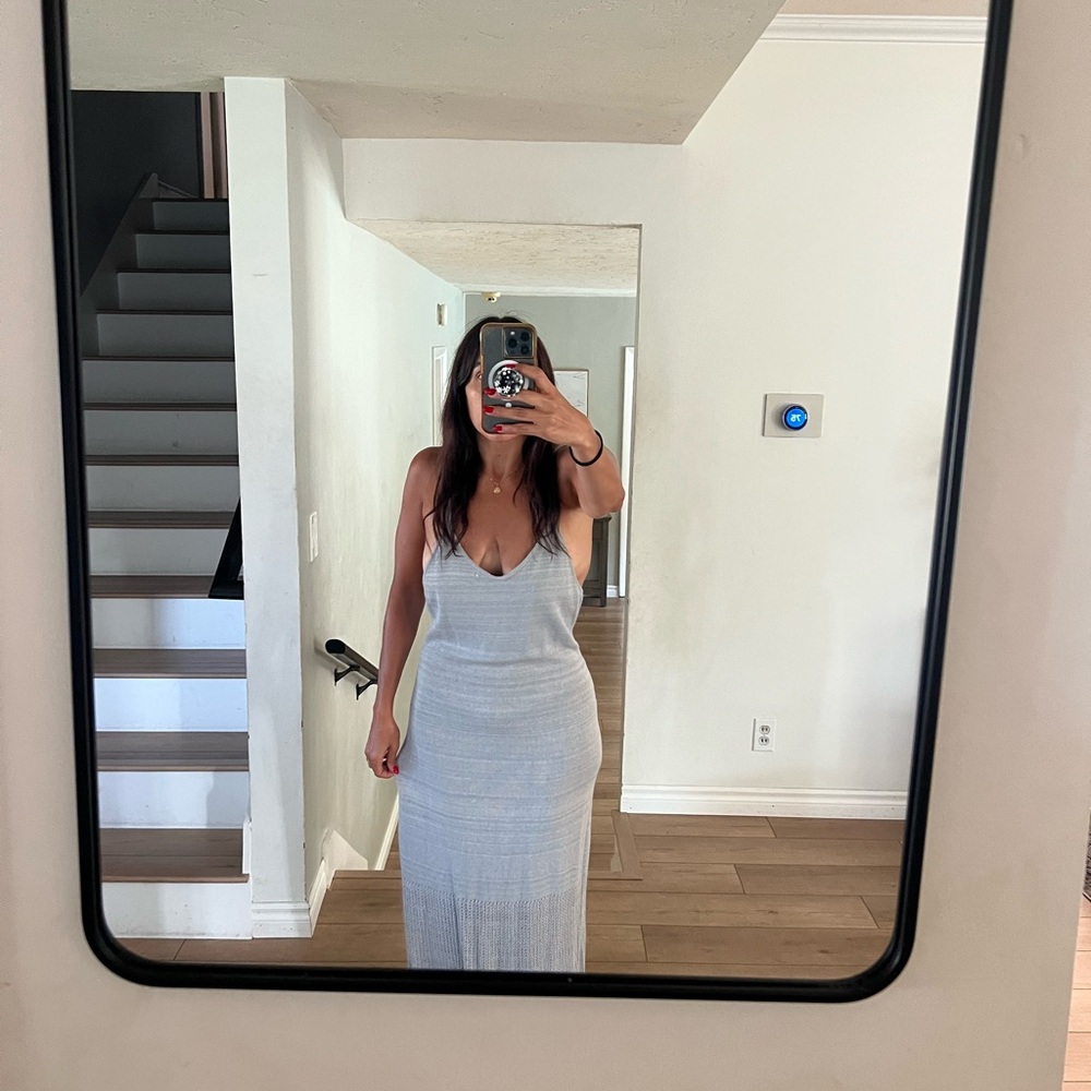 Knit open back maxi dress